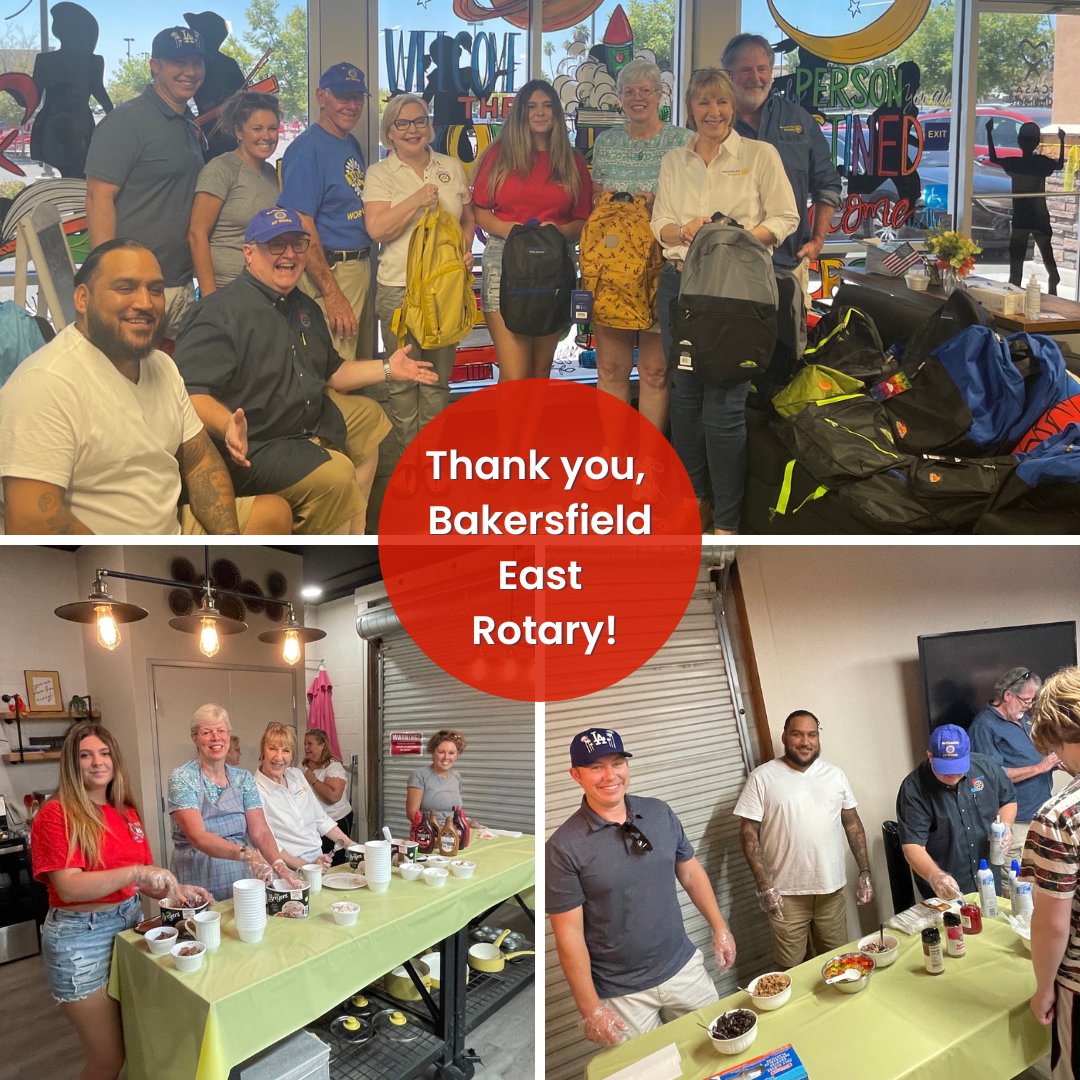 KernCASA's tweet photo. Thank you so much Bakersfield East Rotary for your generous backpack donation! We were so happy to have you at our back to school ice cream social for our CASA youth! They are now ready to head to back school. Thank you! https://t.co/Zh5cDzSP1g