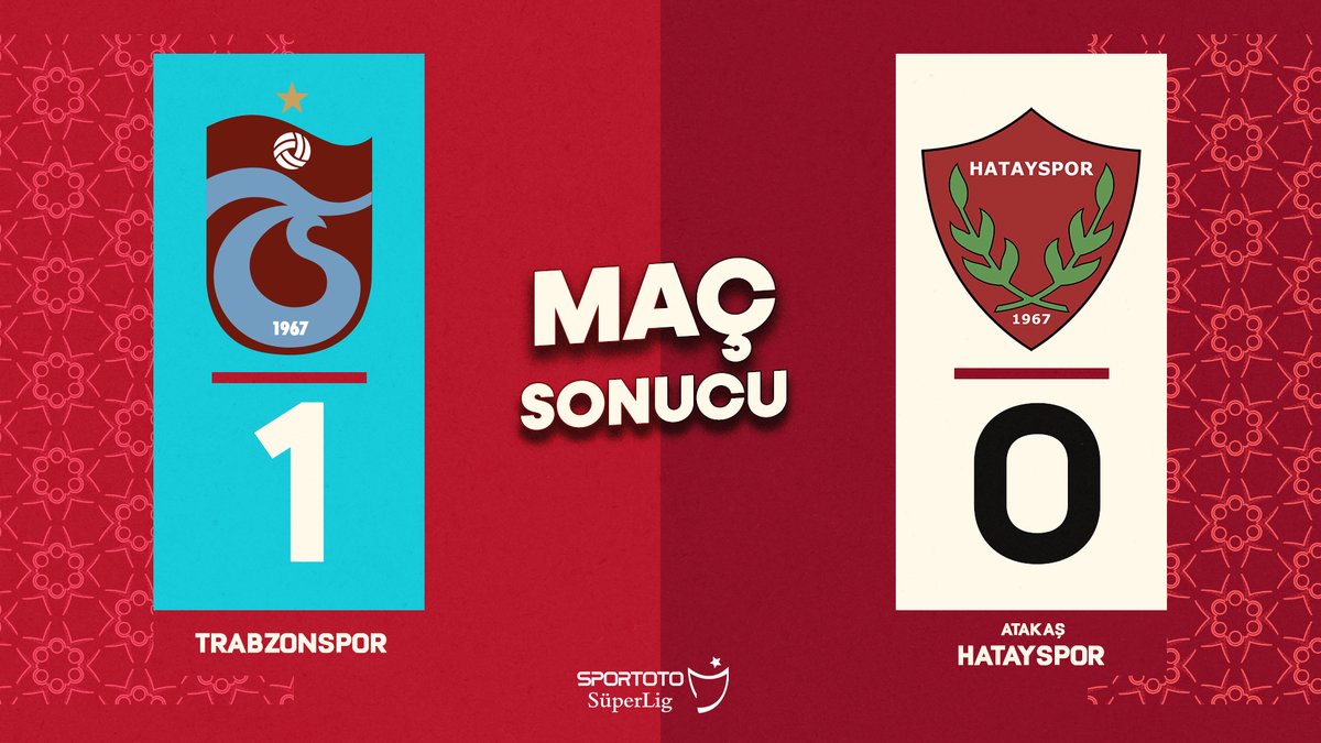 📌 Maç sonucu | #TSvHTY 

Trabzonspor 1-0 Atakaş Hatayspor 

🔴🔵 71' Abdülkadir Ömür