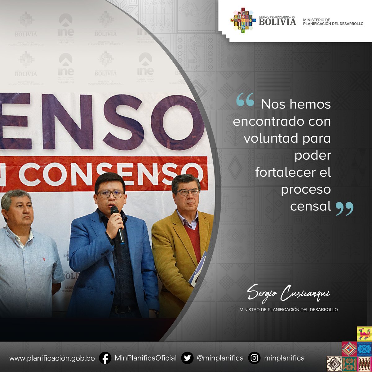 minplanifica's tweet photo. Durante la reunión técnica entre el INE, autoridades departamentales y universitarias de #Tarija, el Ministro del @minplanifica, #SergioCusicanqui, manifestó que las autoridades departamentales y universitarias, mostraron total predisposición para coadyuvar el proceso censal. https://t.co/ALtFWbeI71