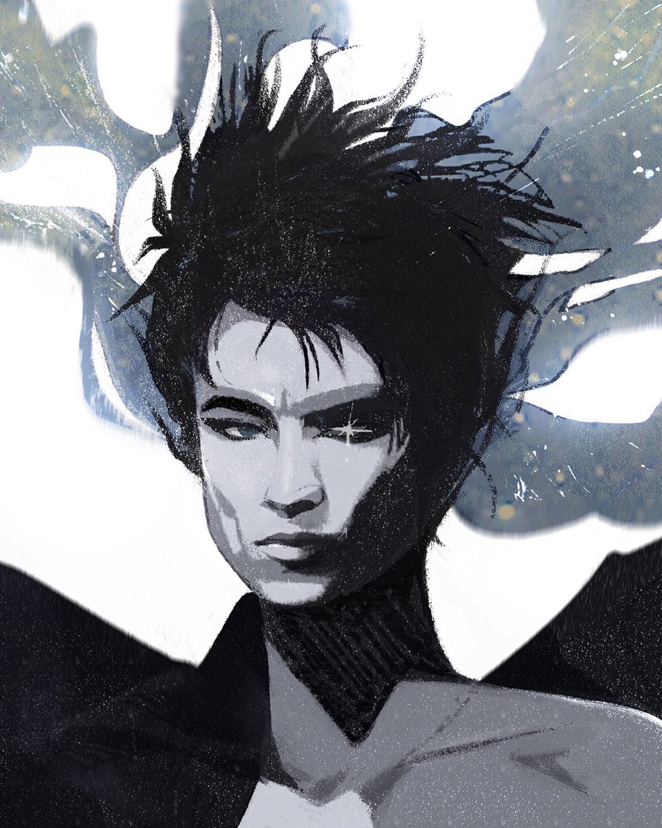 Love the new series! ⏳🖤 Here’s a Morpheus I painted. 

<a href="/Netflix_Sandman/">The Sandman</a> <a href="/neilhimself/">Neil Gaiman</a> 
#thesandman #TheSandmanNetflix #Morpheus #kingofdreams #conceptart #characterdesign