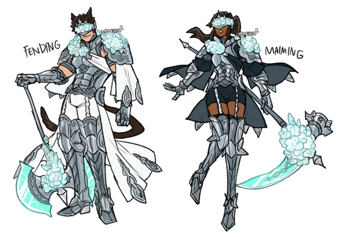 [FFXIV] Elpis bloom themed gear designs :D(I did them all in one shot and ran out of steam near the end haha i'm going to bed now) 