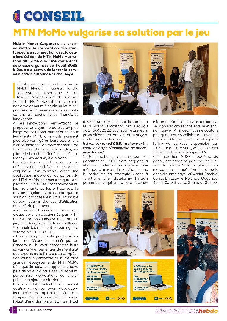 ilissom1's tweet photo. Comnewsletter du Jeudi 11 Août 2022.
#ACPMC #Marketing #MTNMoMo #Vitafish https://t.co/IZjFEgD4n9