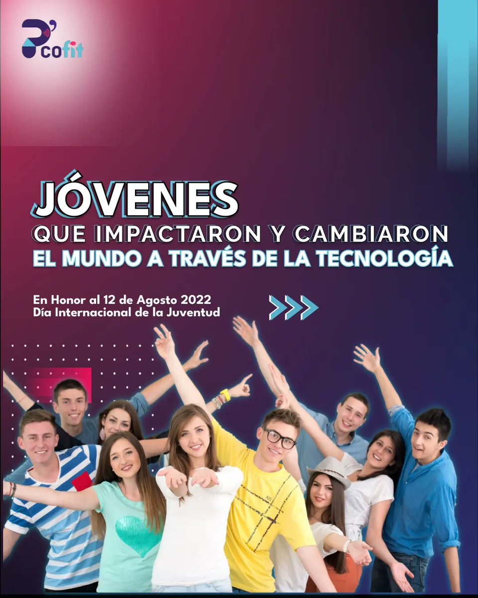 Pcofit's tweet photo. #DiaDeLaJuventud Conoce grandes personajes que a su corta edad lograron impactar y cambiar al mundo con tecnología: 👉🏼https://t.co/nUeqS5Muio
#juventud #jovenes #generacion #jovenit #RadiaJoy #Periman #MarkZuckerberg #BillGates #tecnologia #tech #technology #mundo #wifi #historia https://t.co/GzaZh0DPQw