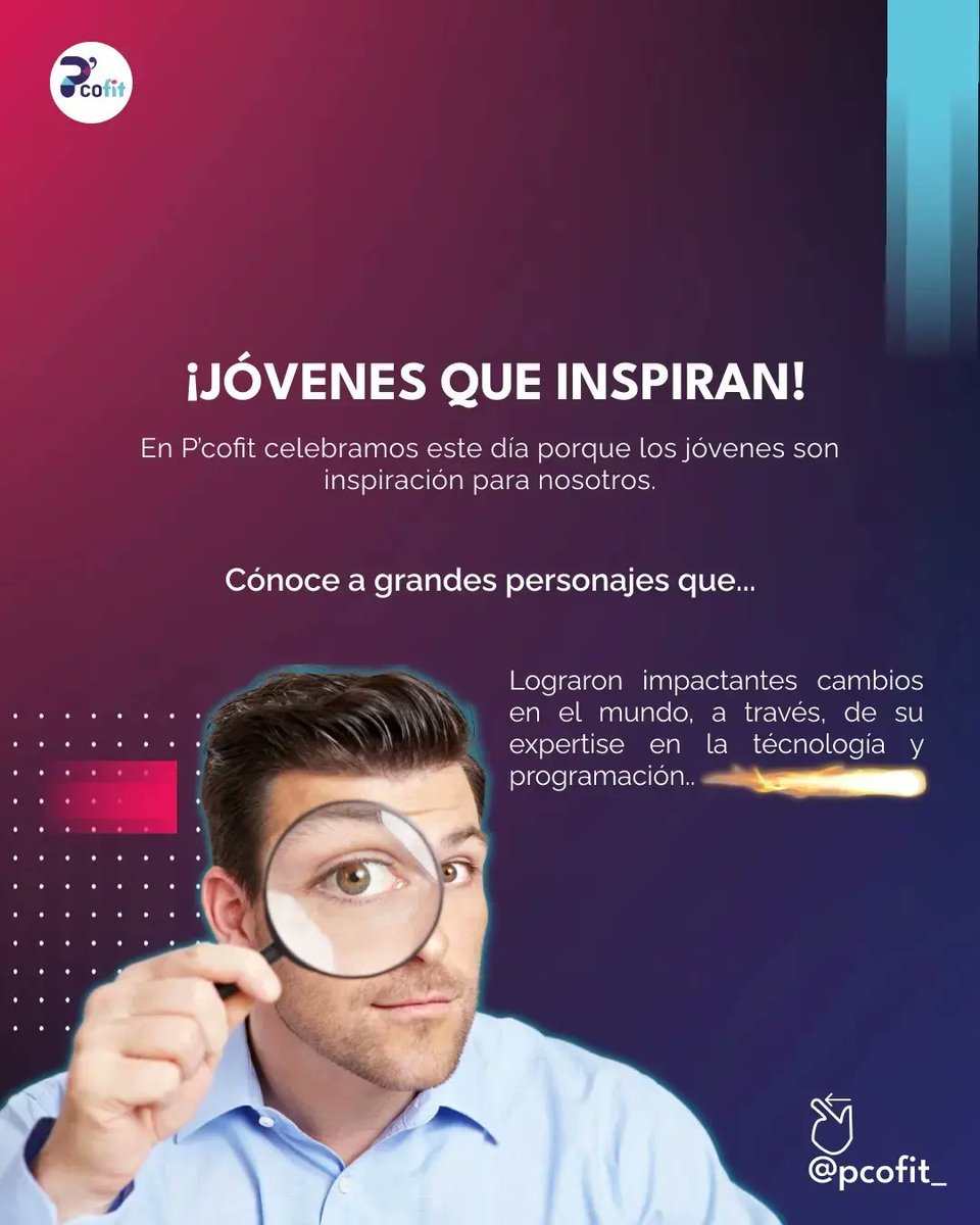 Pcofit's tweet photo. #DiaDeLaJuventud Conoce grandes personajes que a su corta edad lograron impactar y cambiar al mundo con tecnología: 👉🏼https://t.co/nUeqS5Muio
#juventud #jovenes #generacion #jovenit #RadiaJoy #Periman #MarkZuckerberg #BillGates #tecnologia #tech #technology #mundo #wifi #historia https://t.co/GzaZh0DPQw