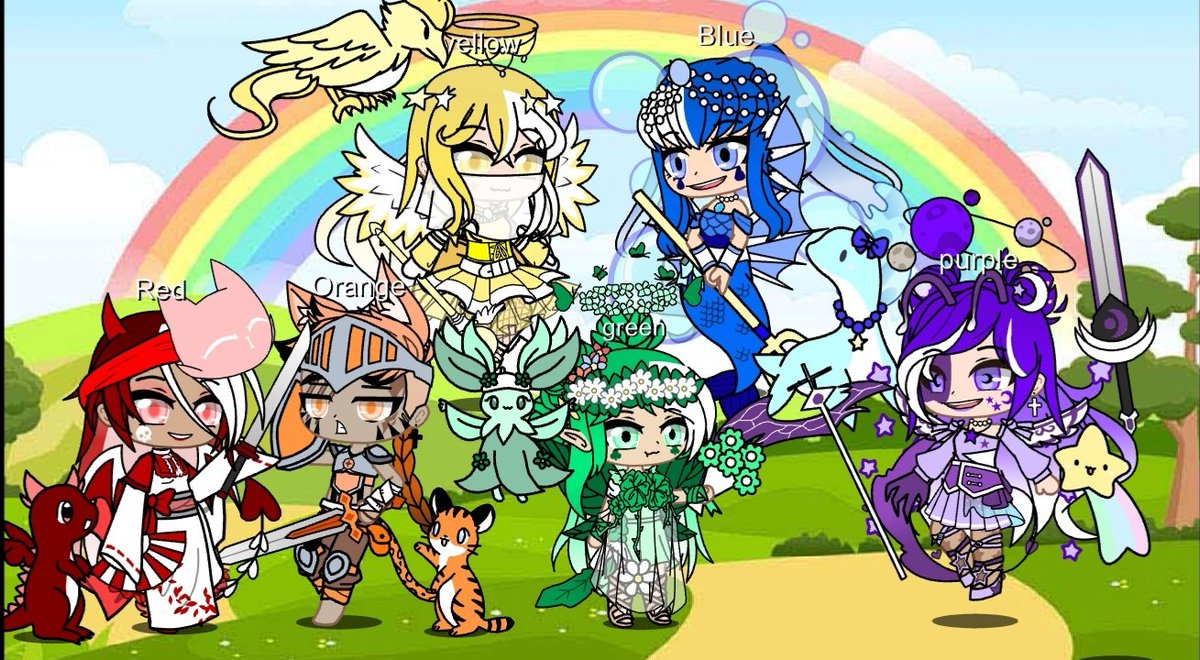 Rainbow gotcha characters
❤🧡💛💚💙💜