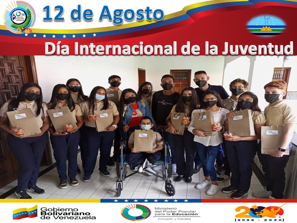 Hoy, #12Agosto se conmemora el Día Internacional de la Juventud, con el fin de enaltecer el rol de los jóvenes en el mundo, fue proclamado en 1999 por la Asamblea General de la Organización de las Naciones Unidas (ONU). #GraciasPresidenteObrero 
<a href="/NicolasMaduro/">Nicolás Maduro</a> <a href="/_LaAvanzadora/">Yelitze Santaella</a>