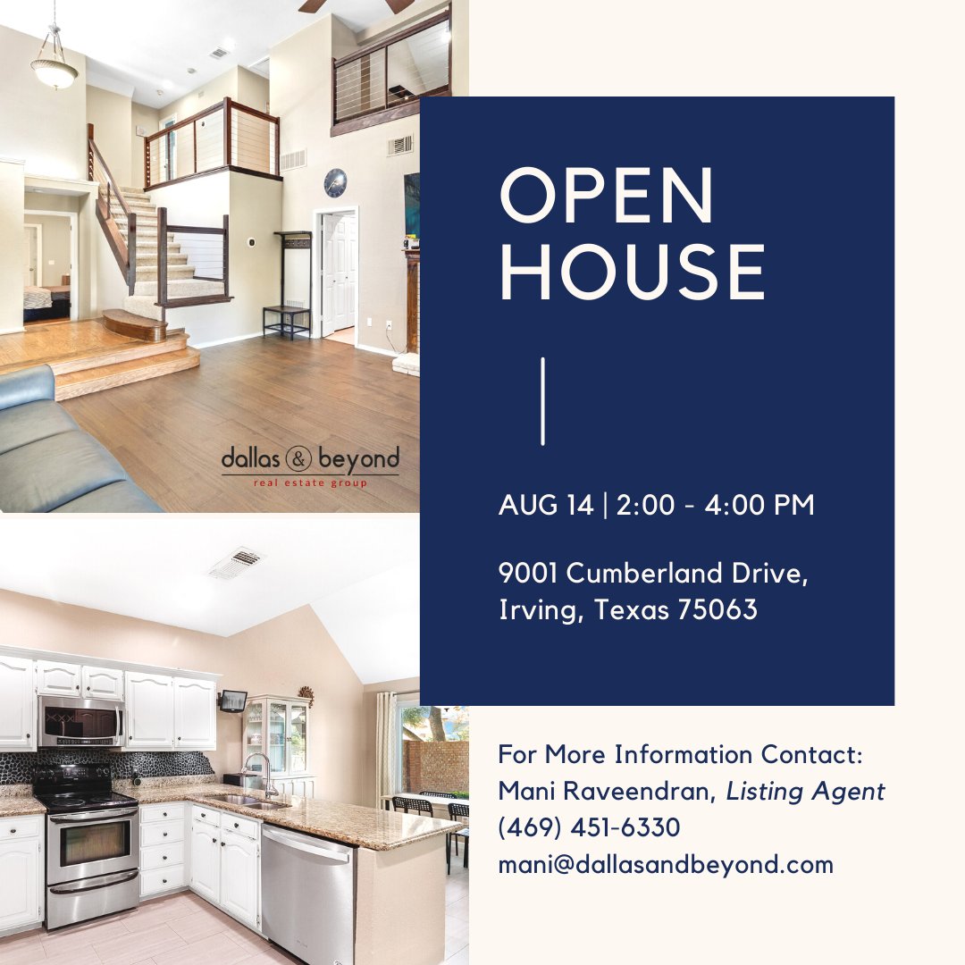 DallasNBeyond's tweet photo. 🏠🔑 OPEN HOUSE WEEKEND❗❗
Come see this stunning east facing corner lot home in Coppell ISD!!🤩
📅 Sunday, 8/14
⏰ 2PM - 4PM
📍📸 For more details and photos: https://t.co/V5PnQ2xzRl
For inquiries, contact:
Mani Raveendran
☎️ 469-451-6330
📩 mani@dallasandbeyond.com https://t.co/iN2mis75iE