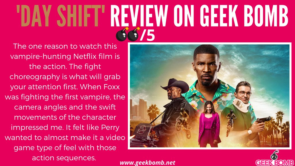 maudesbookclub's tweet photo. #DayShift is now on Netflix and if you want an action-packed vampire-hunting movie! 

What's your favourite movie about vampire hunting? 

Check out our review here 👇🏻 

➡️ https://t.co/jAr6wAPJ81 ⬅️

#DayShiftMovie #DayShiftNetflix https://t.co/5t9DeMiSIv