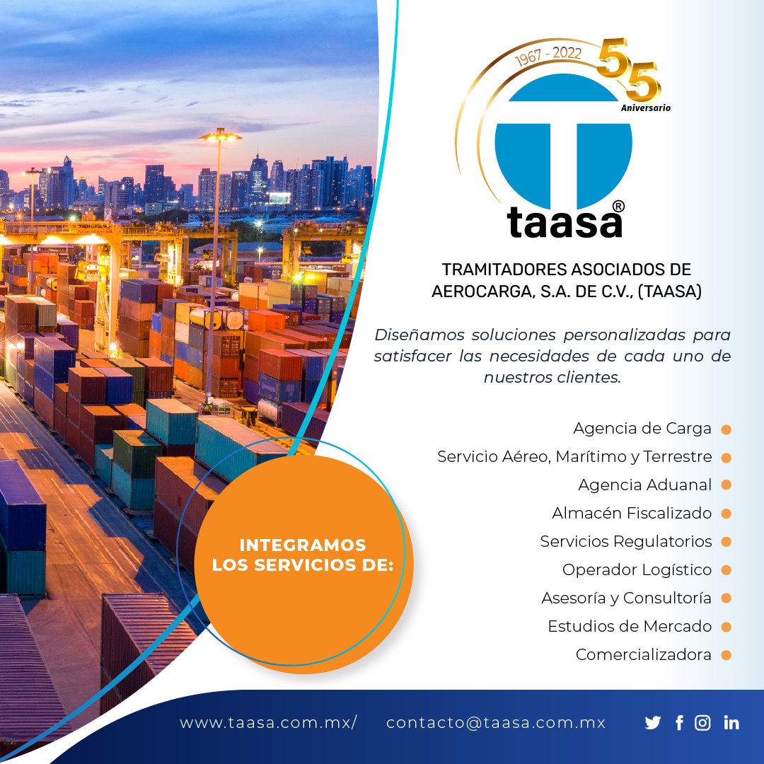TaasaLogistics's tweet photo. 🇲🇽 Somos Tramitadores Asociados de Aerocarga, S.A. de C.V. #TAASA https://t.co/V5wD0i8Fvp