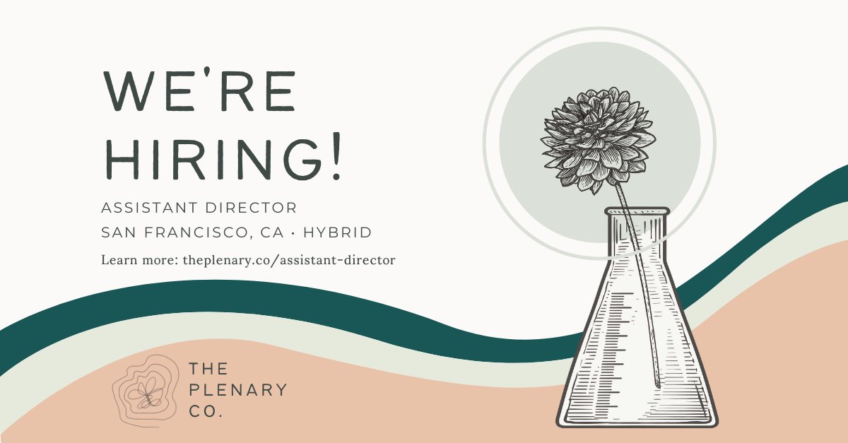 Know anyone interested in creating experiences that integrate the arts, the sciences, and social / environmental impact? We're looking for an Assistant Director to help us bring some exciting new projects to life. Learn more & apply here: theplenary.co/assistant-dire… #JobOpening
