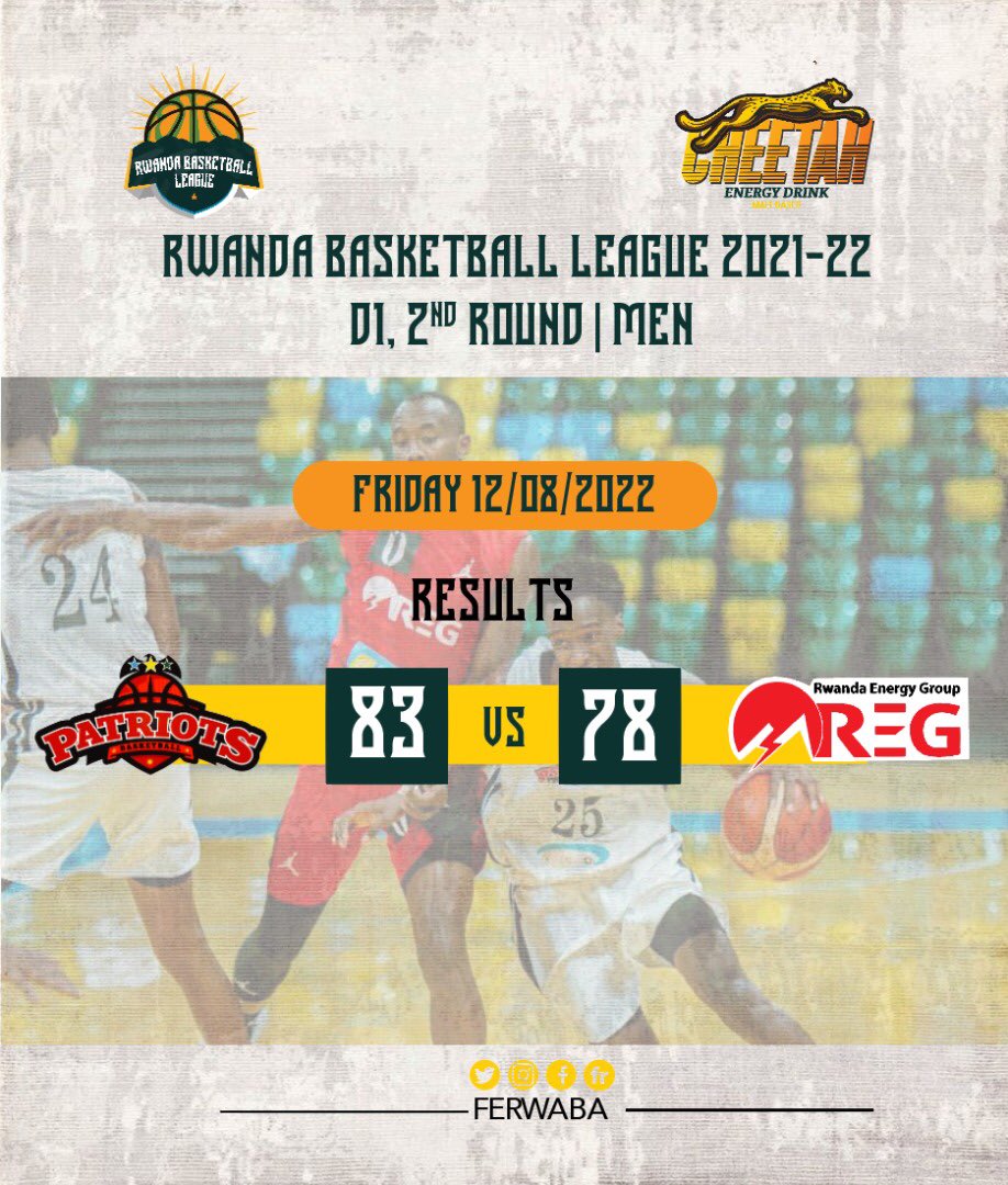 ferwabaRW's tweet photo. #RBLResults 

The Highly anticipated Game of #REGHejuru  AND #TURIPatriots was all of what you expected it to be. Competitiveness, Amazing to watch and  new but not New faces on both teams,

Rwanda Basketball League is On
See you at the Playoffs.
#RBL https://t.co/2aNetiZp01