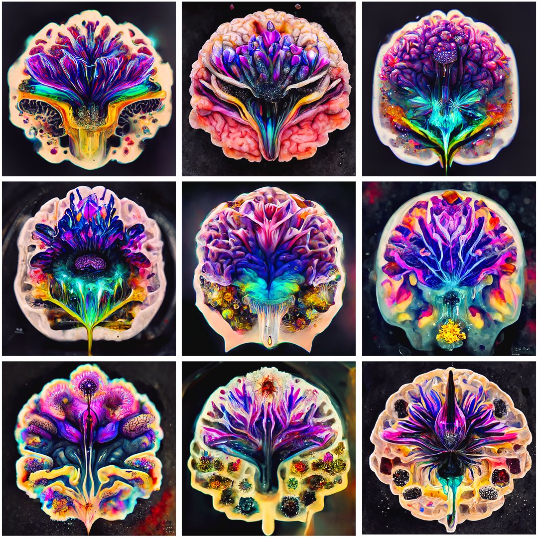 Skywalker_vis's tweet photo. If you wondered what your Brain scan would look like on DMT 🧠🍄👽🌌♾️💭🌈🌀😵
Full post -https://t.co/DwrqBXoILR

#midjourney #AI #aigenerated #DMT #brain #abstract #machinelearning #neuralnetworks #creative #CG #art #artgasm #creativeart https://t.co/myGECKoMj7