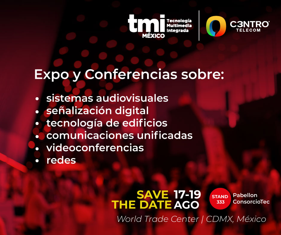 c3ntrotelecom's tweet photo. Estamos listos para compartir con ustedes la experiencia de #TecnoMultimedia. Lo esperamos en el stand 333 de #C3ntro. Acompáñenos y descubra nuestras soluciones de audio y video, videoconferencias y comunicaciones unificadas, enfocadas a mejorar la productividad. ¡Los esperamos! https://t.co/FxdeC9iFxZ