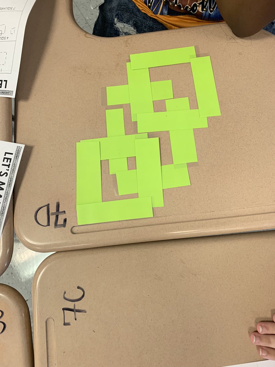 MrsCollsenMath's tweet photo. Day 3: Students used group norms from Day 1&amp;2 to continue team building through our “Let’s Make Squares” activity. Great intro discussion on what makes a square a square! https://t.co/xDOYucERlP