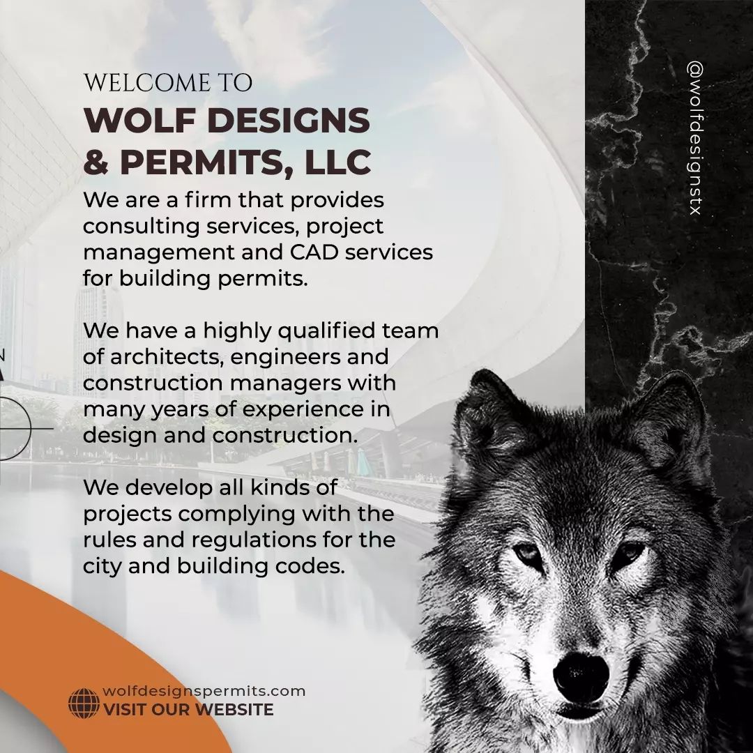 wolfdesignstx's tweet photo. Welcome to Wolf Designs &amp; Permits, LLC ⬇⬇

With over 8 years of experience we focus on developing projects related to the area of #Design, #CivilEngineering and #Permits.

Info:
https://t.co/pggd17TUGZ

#wolfdesignspermits #wolfdesigns #engineering https://t.co/fjad0c5m4H