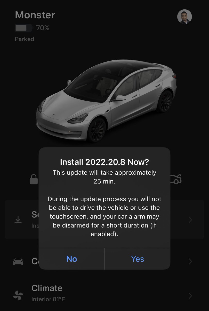 Incoming… #Tesla #update #lovemycar #Model3