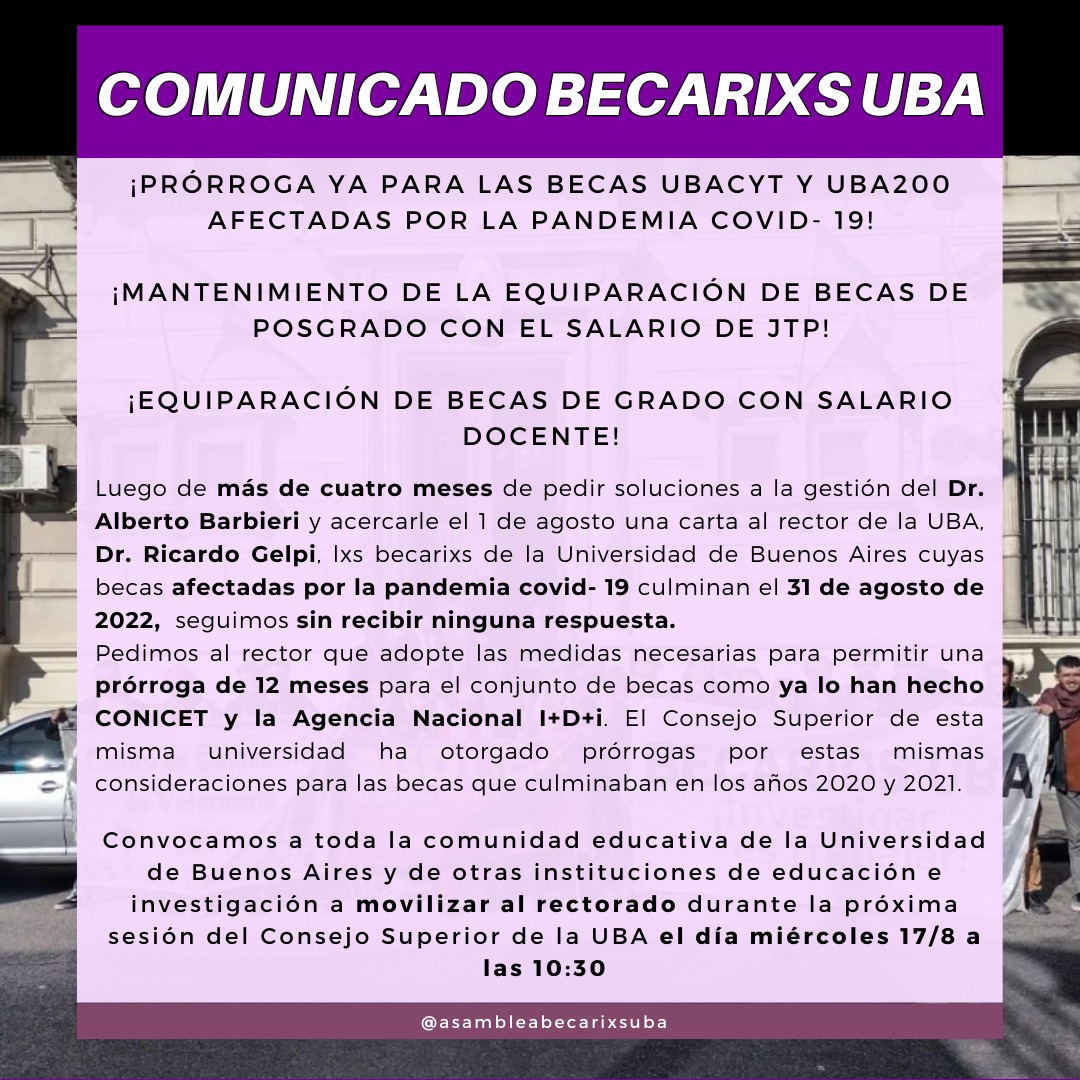 Becarixs de la UBA tweet media
