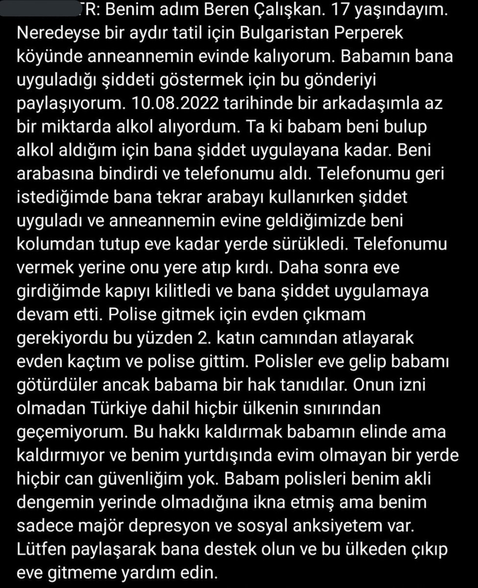 Berenin mesajı..
 #berenicinadalet