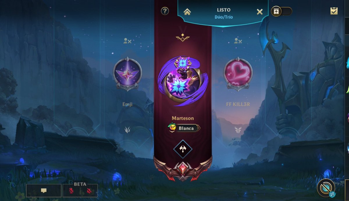 marteson17's tweet photo. @wildriftES hay veces que cambio de modo de juego o le doy a volver a jugar y entro en grupos de sala con gente que no conozco ni tengo agregada ni nada, la verdad es que es bastante gracioso 🤣 https://t.co/sZJdRSSmva