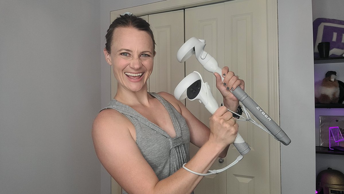 VP_Tine's tweet photo. I have had SO MUCH FUN playing with the new Extended fitness grips from @ZyberVR this past week!

I have been testing them in almost EVERY GAME that I own - and they are amazing! 

We are giving away a set of handles - open for all until August 28! 
👉👉 https://t.co/726F8kxTi1 https://t.co/MVVzRwDcqd