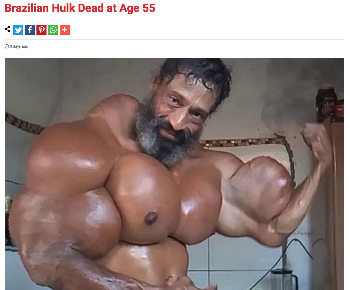 ironmagazine's tweet photo. Brazilian Hulk Dead at Age 55
Read more here👇
👉https://t.co/hn3jGV8ytW
#ironmag #ironmagazine #fitnessnews #fitnessgossip #bodybuilding #ifbbpro #mrolympia #BrazilianHulk https://t.co/Ujm6Vhz0vy
