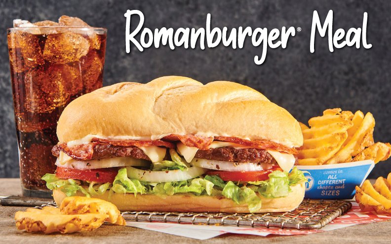mrhero's tweet photo. Weekends are meant to be enjoyed! Stop by any of our locations for a #Romanburger meal. Order on the mobile app or at https://t.co/j573VeTgzU and we'll have it ready when you walk in! #TasteYouCrave https://t.co/FCn2pnFnAJ