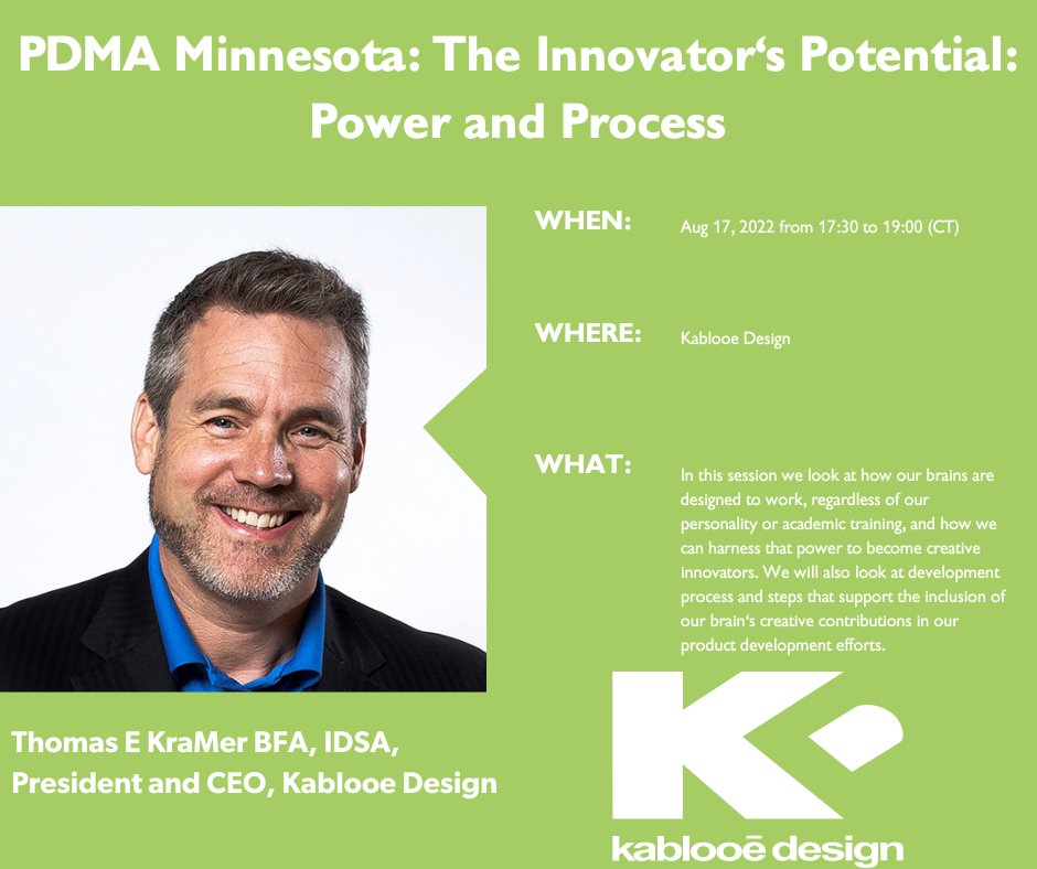 KablooeDesign's tweet image. We hope to see you next week at this FREE event! 

Register and learn more here: community.pdma.org/minnesota/even…

#PDMA #Innovators #innovation #kablooe #kablooedesign #medtech #medtechdesign #designinnovation #design #productdesign