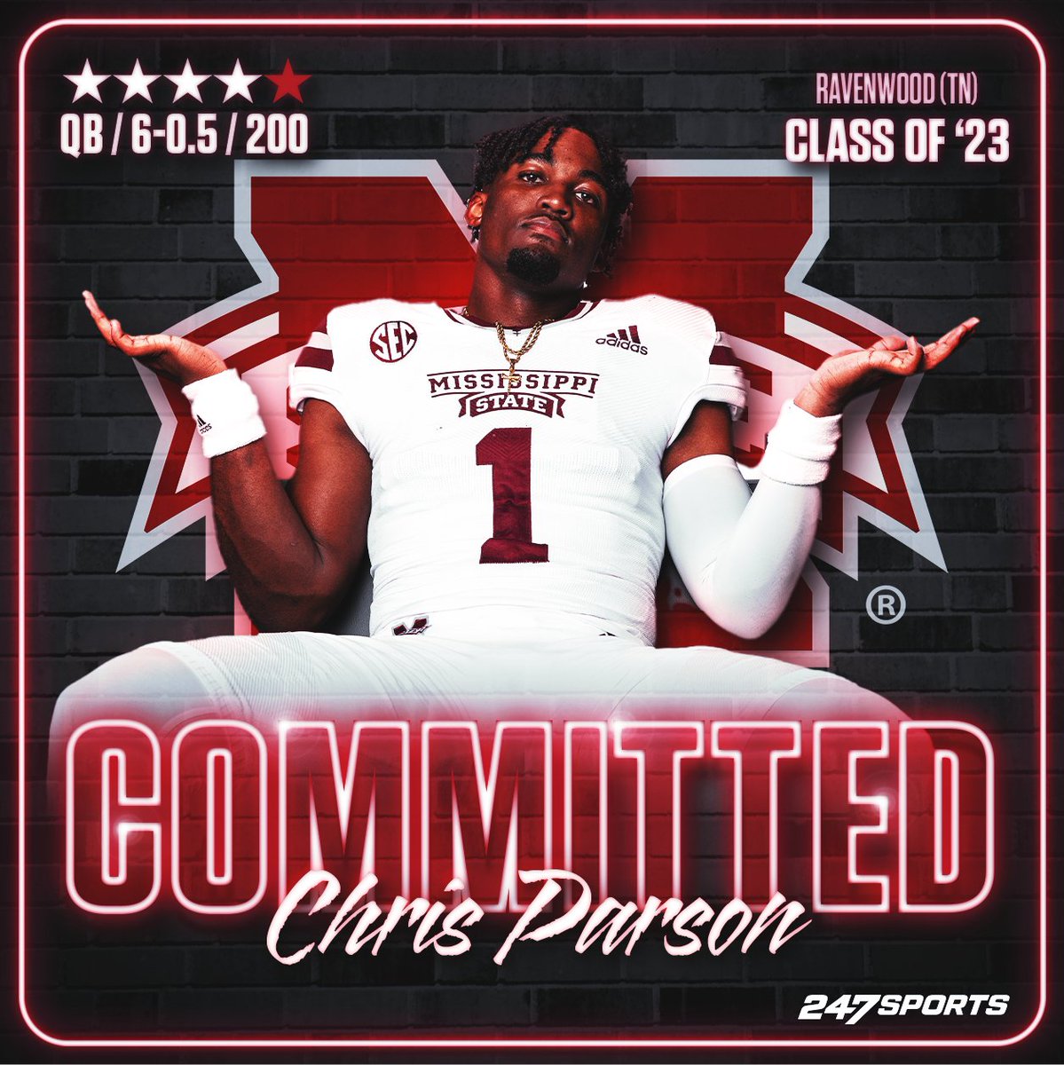 BREAKING: Ravenwood (TN) QB Chris Parson has committed to Mike Leach and <a href="/HailStateFB/">Mississippi State Football</a> 🔥
