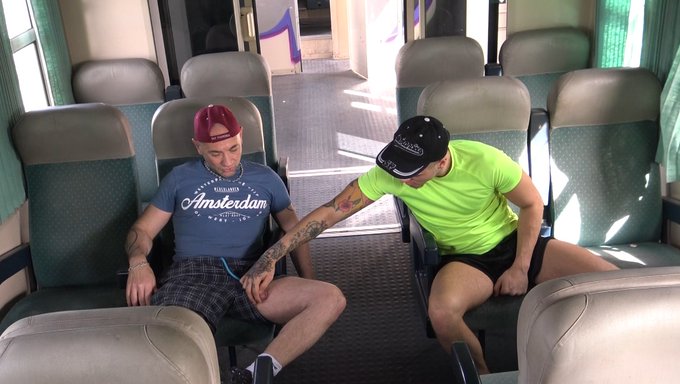 1 pic. "Fucked Raw In The Public Train" is streaming on #GayHotMovies #Crunchboy #gaypublic #publicdick