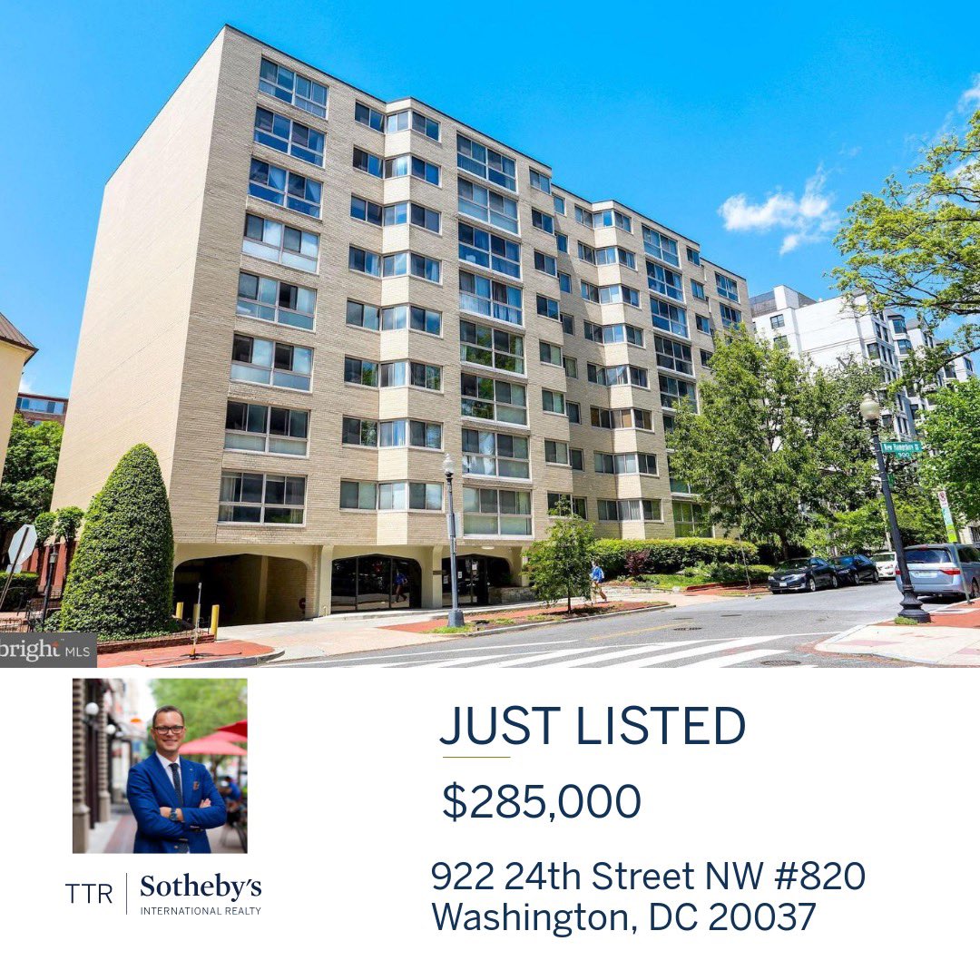 Studio in the heart of Foggy Bottom. This gorgeous, light-filled, freshly painted, and spacious studio features 465 square feet of living space. Condo fee includes all utilities. The secured building comes with, concierge, and  courtyard pool,#ehadhangroup #foggybottom #ttrsir 🏡