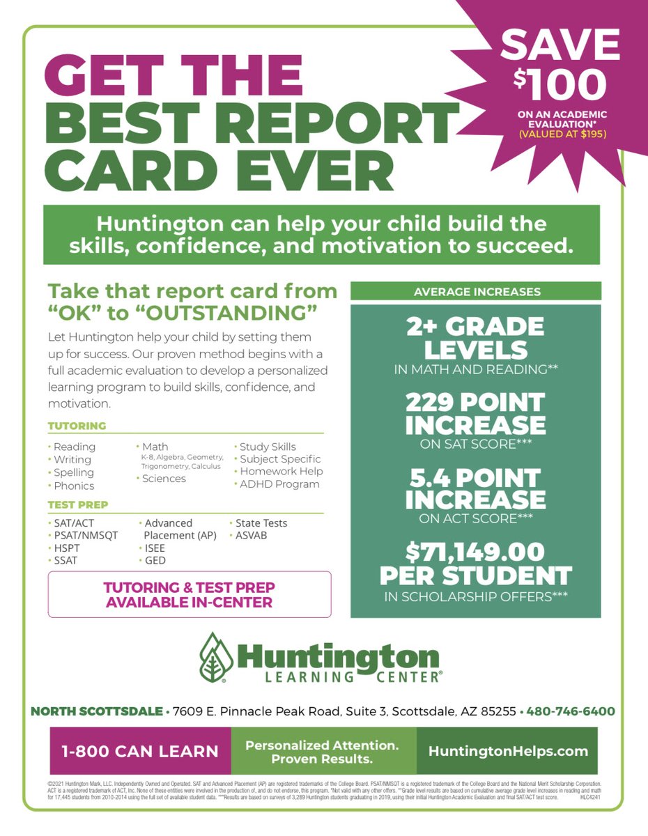 dmpto's tweet photo. DMPTO Sponsor Spotlight: Huntington Learning Center
Our mission is to serve local families with children through personalized instruction to meet your child’s unique needs. #HuntingtonScottsdaleAZ https://t.co/emAY6mWbD7 https://t.co/nNMWBxA1kZ