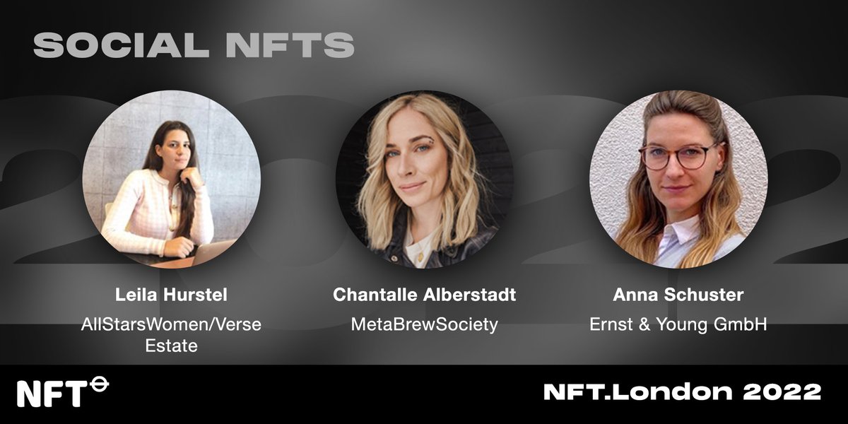 NFT_NYC's tweet photo. Today we're highlighting 3 #NFTLondon2022 speakers who will be presenting on the Social track.

Meet and follow @verseestate, @chanfiire and @nnaschstr.

See all announced Speakers: https://t.co/Z8a0WShZPM https://t.co/aRw5WlrTQe