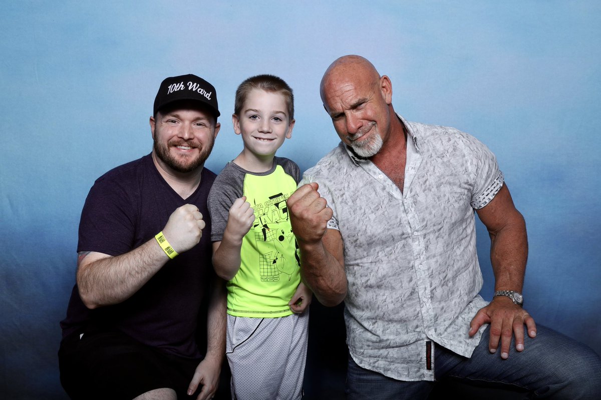 ThisisGoober's tweet photo. This tweet changed my son’s life for the better. Almost three years later, we came full circle. We have a friend for life with @Goldberg and I couldn’t be more grateful for the love, kindness, and support he’s shown my sweet son, James. Thank you. #wegoturback #whosnext @WWE https://t.co/4MEO4ko2tH