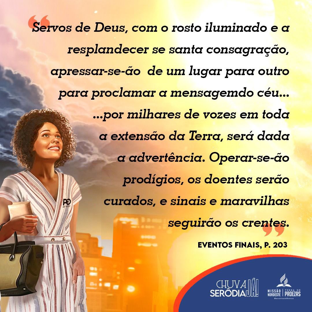 Somente a operação maravilhosa do Espírito Santo com o derramamento da Chuva Serôdia incendiará o povo de Deus a cumprir a missão! #ChuvaSerodiaJa #Proezas