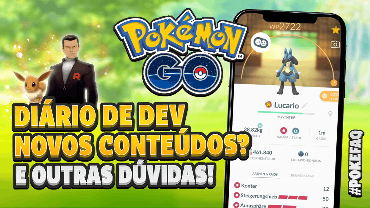 leokem's tweet photo. 🔍 No #PokeFAQ de hoje vamos falar sobre os Diários de Desenvolvedor da Niantic, sobre os Personagens da Franquia do Pokémon no #PokemonGO e muito mais!
CONFIRA >> https://t.co/dWJJPwZNpg https://t.co/BsUe9DXDik