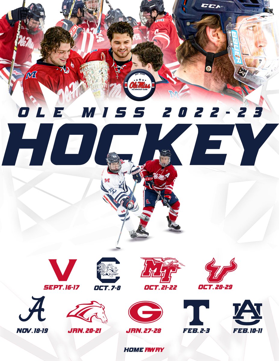 OleMissHockey's tweet image. The Ole Miss Ice Rebs’ schedule is set! 🍿

Don’t miss out on your chance to see the Ice Rebs this season 🙌