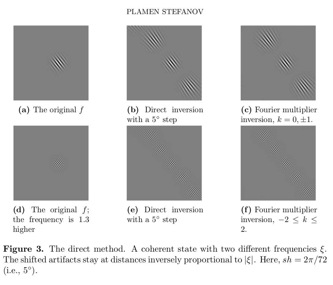 LGcommaI's tweet photo. >
We are interested in describing the #aliasing artifacts, the resolution limit, and in particular, recovery of edges and jump type singularities.
Sampling 𝓡𝑓 pointwise for 𝑓∈𝐿_{comp}^∞ is not a well posed problem since 𝓡𝑓 does not have enough regularity
> https://t.co/Taj4FADb4d