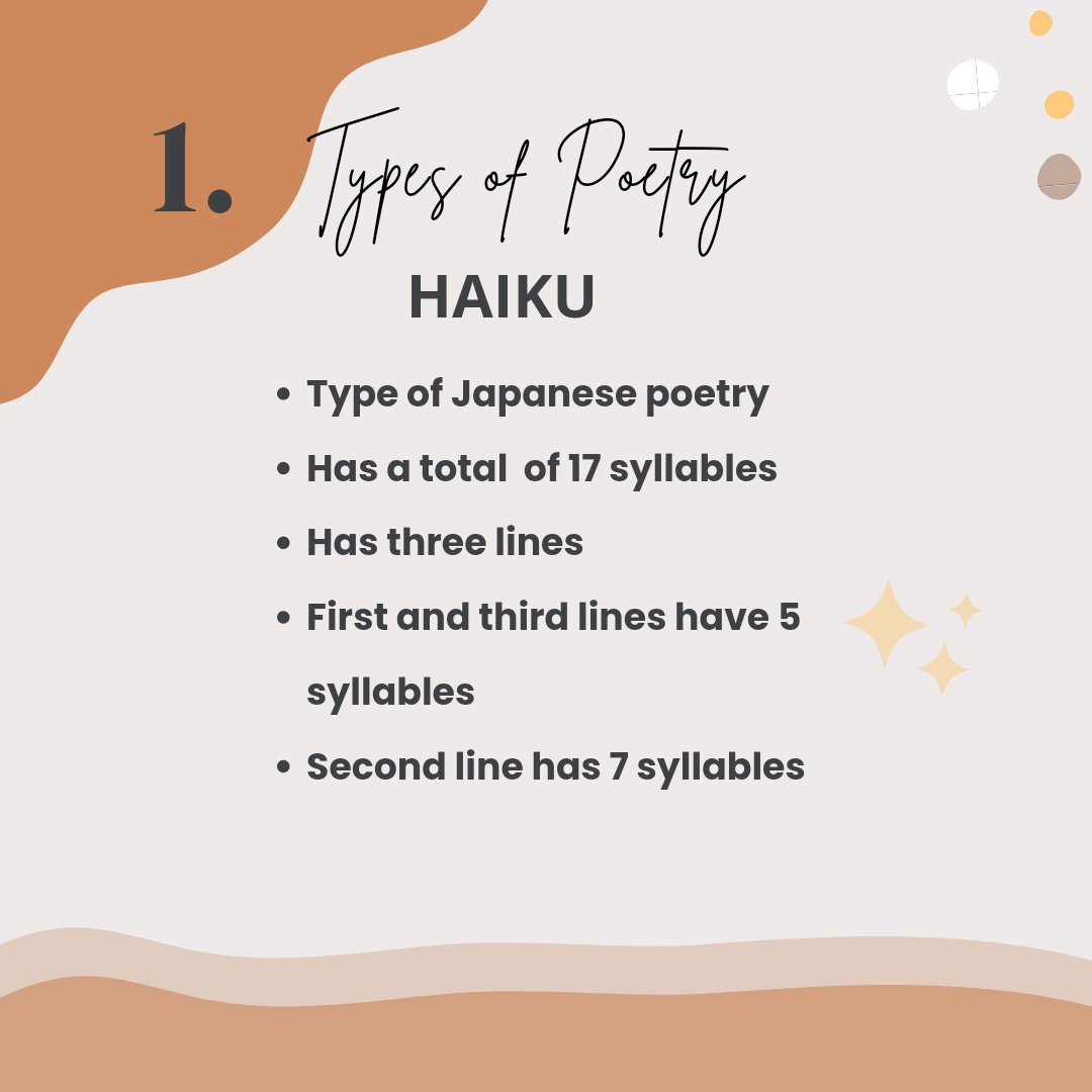 Types of poetry: Haiku.

Anything else you know about Haiku?

#poetry #poetrylovers #poets #haiku #poem #poetrycommunity #writers #writing #WritingLife #writingcommunity #poetrytips #writingtips