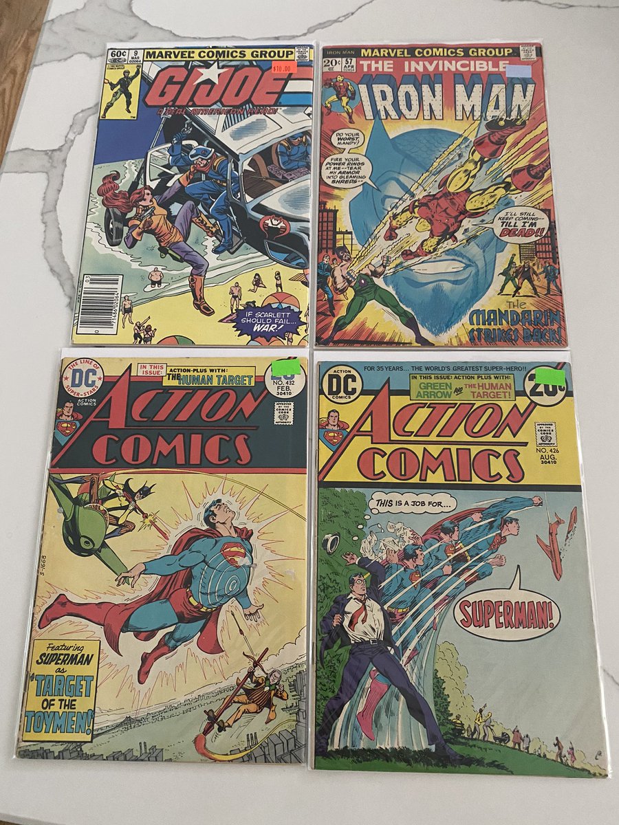 timmytee23's tweet photo. Picked up some really cool stuff today:

Action Comics #426 and #432 (featuring Superman) from 1973 and 1974

The Invincible Iron Man #57 from 1973

GI Joe: A Real American Hero #9 from 1983

#comicbooks #collector #Marvel #DC #GIJoe #IronMan #Superman #FalloutComics https://t.co/u6cu0V1z03