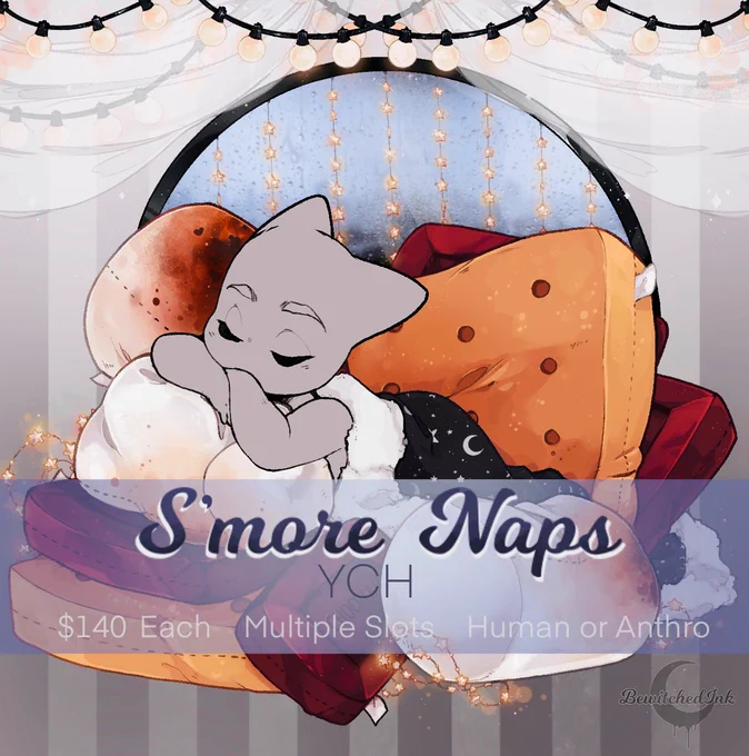    S'MORE NAPS   "If I was tiny I would sleep on a marshmallow" For those who are equal parts soft, sweet, and sleepy~ 1 4 0 Closing 8/15/22 Human or Furry   Comment "CLAIM" for a slot    R•T•s are very appreciated  