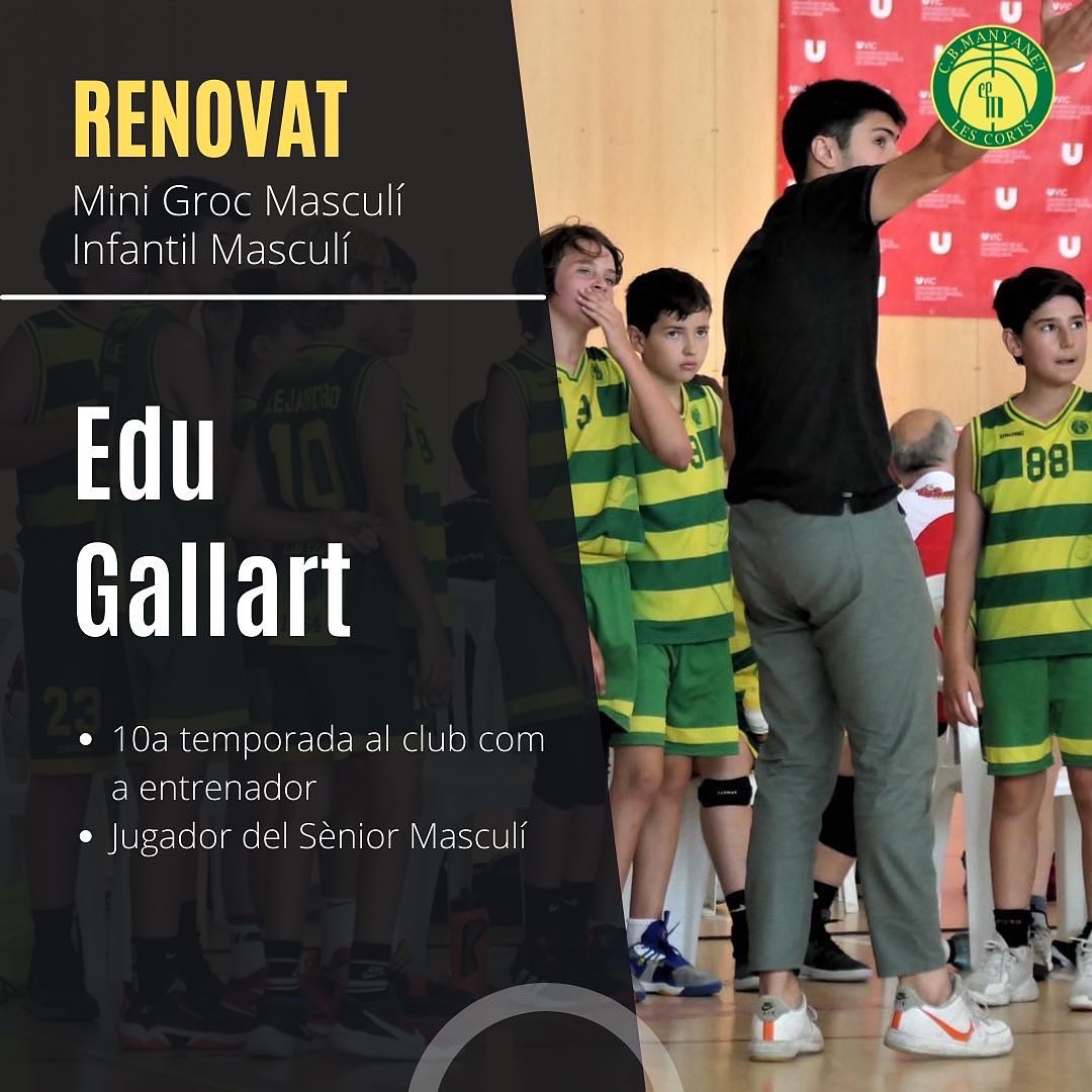 CBManyanet's tweet image. 📣 ENTRENADORS 22/23

➡️ Un gran equip d’entrenadors estarà a càrrec aquesta temporada dels nostres minis de primer any.

➡️ Seguirem comptant un any més amb la Laia i l’Edu i incorporem a l’equip d’entrenadors a l’Arnau i el Mauro.

#ForçaManyanet 💚💛