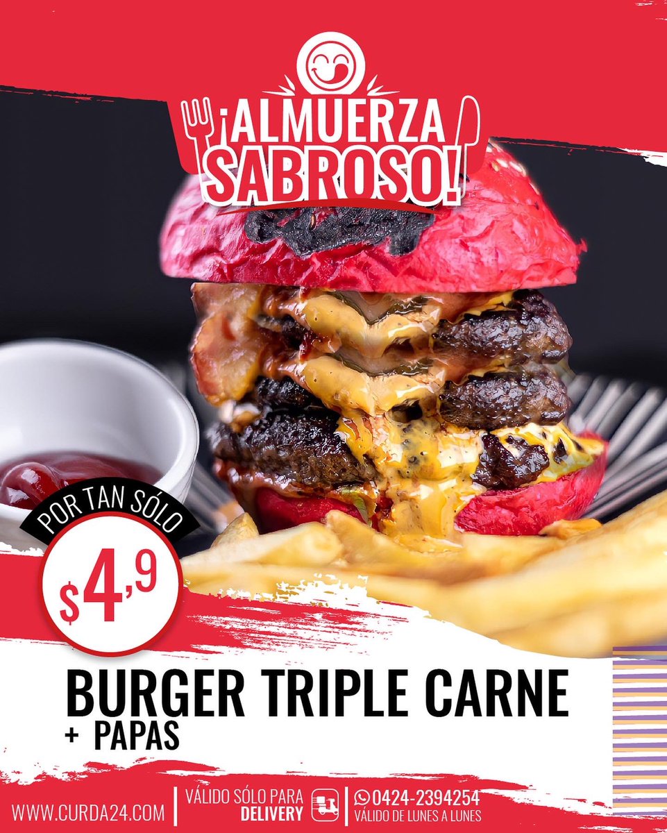 Curda24's tweet photo. COME SABROSO AL MEJOR PRECIO

🏍Tu delivery de siempre más activo que nunca 🏍

Disfruta de nuestras increíbles promociones🔥 
¡DELEITA TU PALADAR COMIENDO SABROSO!🤤 
  
No lo pienses más y llámanos🔥 
#deliveryencaracas #comesabroso #comida #sabroso #comeencaracas 
#promos https://t.co/gJDmeMGvqj