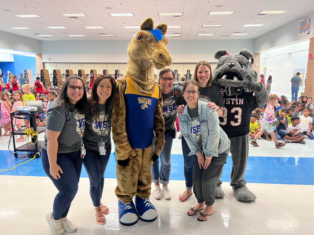 WSEfirsties's tweet photo. Fun morning at the pep rally! What a great way to wrap up the first week of school! #AdventureAwaits #WeareWSE @FortBendISD @WSE_Stallions  @SFAHS_Bulldogs https://t.co/TwLHH9rv2Y