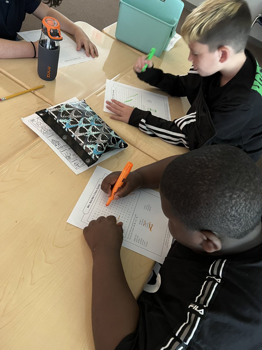 MrsReichle's tweet photo. Doing a word search to find all the names of our friends in our class! Great way to get to know each other and create a class family 💙 https://t.co/MezFn6Z97L