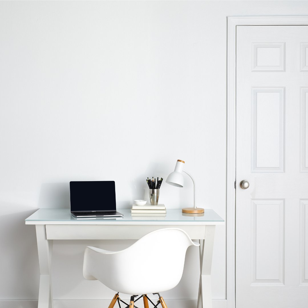 RustOleum's tweet photo. Ready for a change? Grab a can of paint and let’s refresh your office space with #ROStudioColor in Clay Mask! https://t.co/kTcNDEH91E https://t.co/wcI0PkoZoK