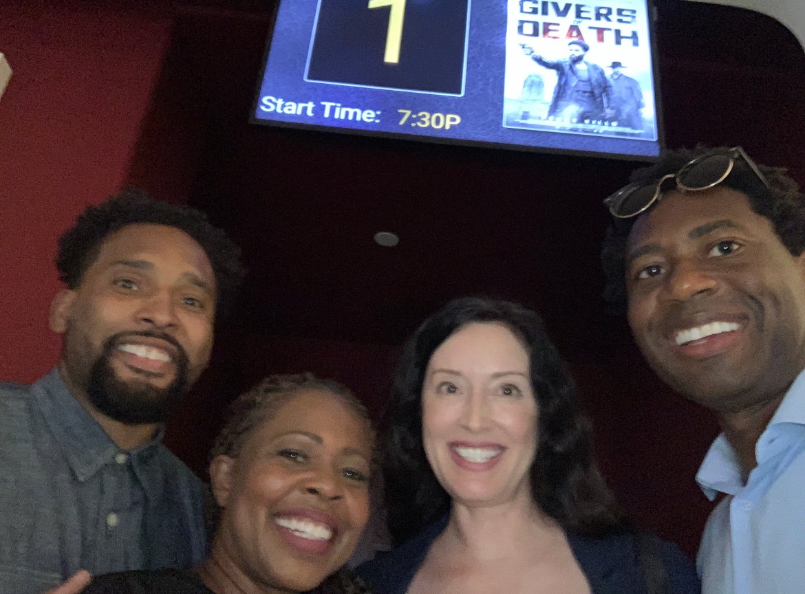 MessiahJacobs's tweet photo. Four Screens was so excited to attend the LA premier or Givers of Death! 🥂Cheers to our talented client Addison Henderson, who wrote, directed, and starred in the film, his producing partner Leah Lynette, and EPs Nicole Beckett and me! Available NOW on AppleTV! https://t.co/swg89VdmI0