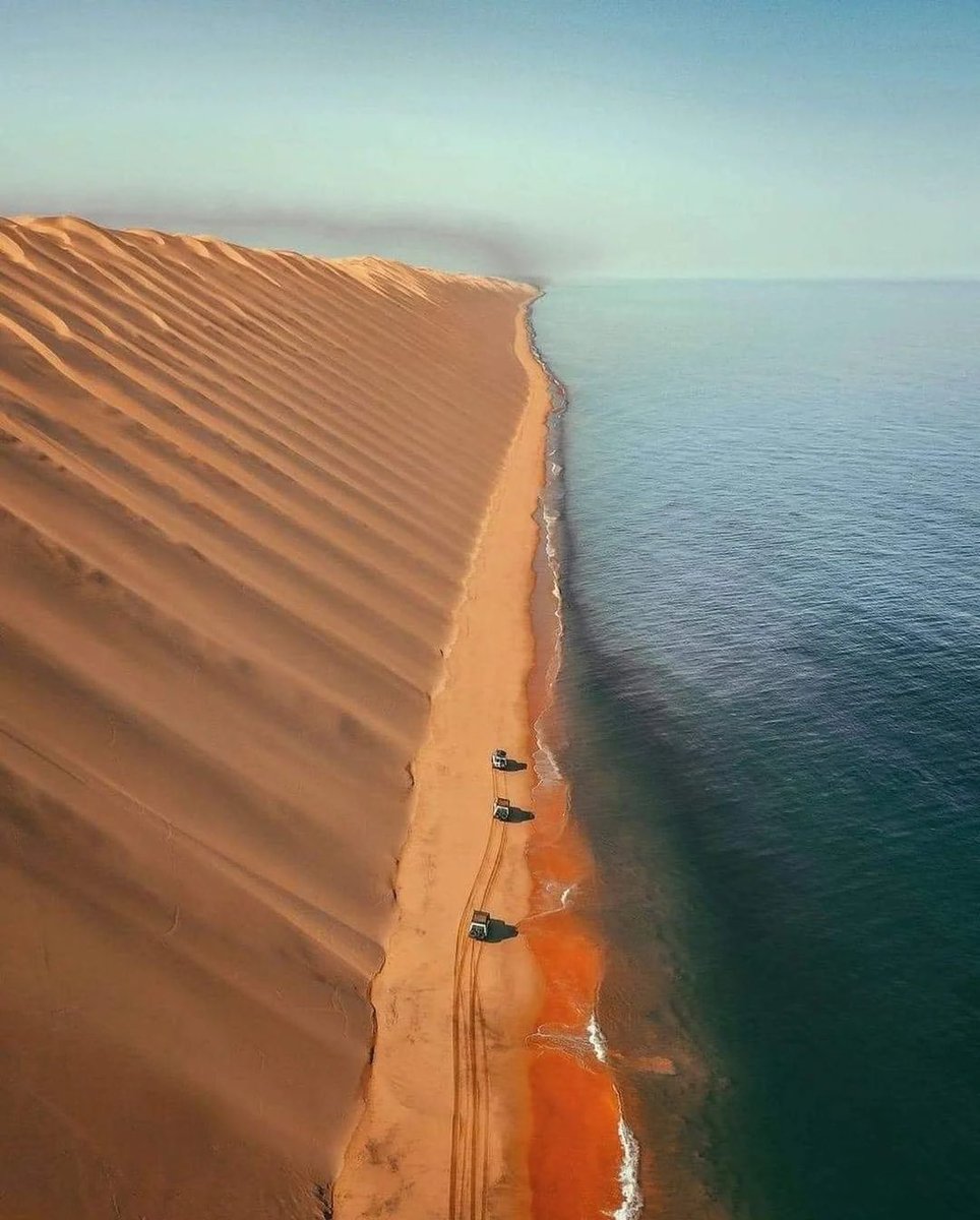 Quand le désert rencontre l’océan en Namibie. 

Une image impressionnante.
