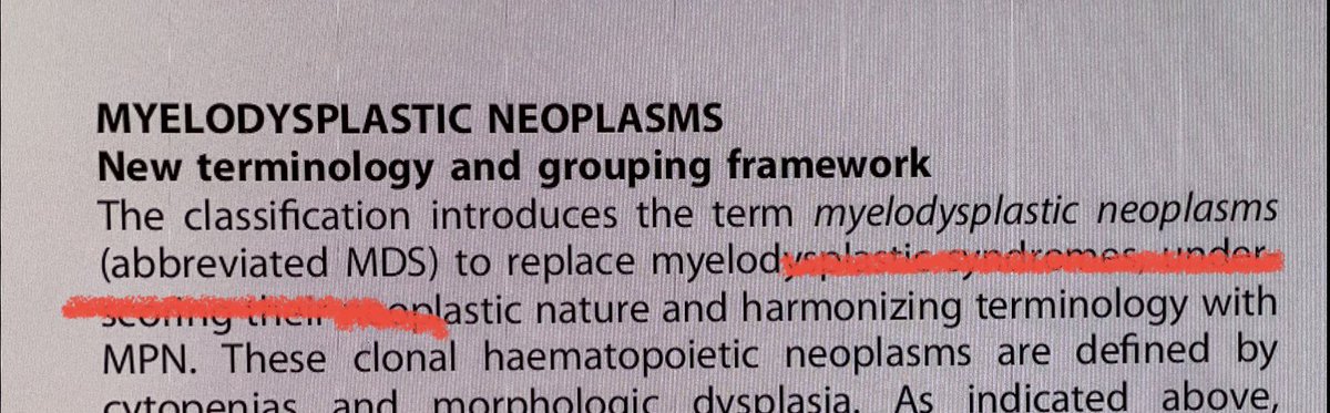 AlkaliDr's tweet photo. So the new name for Myelodysplastic syndromes is Myelodysplastic neoplasms. However the abbreviation stayed as “MDS”. What!
#WHO22
#MDS
#Not_MDN https://t.co/aGGjT8HLv2