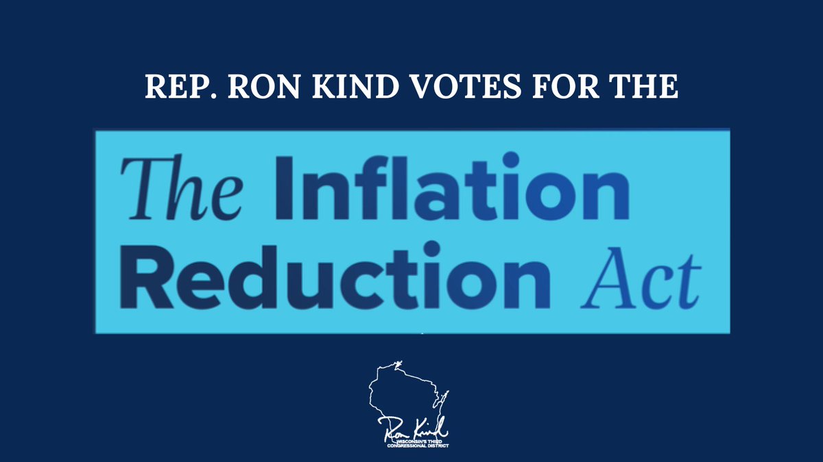 I was proud to vote for the Inflation Reduction Act today. This historic legislation will put people over politics and cut kitchen table costs for Wisconsinites by combating inflation and lowering health care and energy prices - all while reducing the deficit.