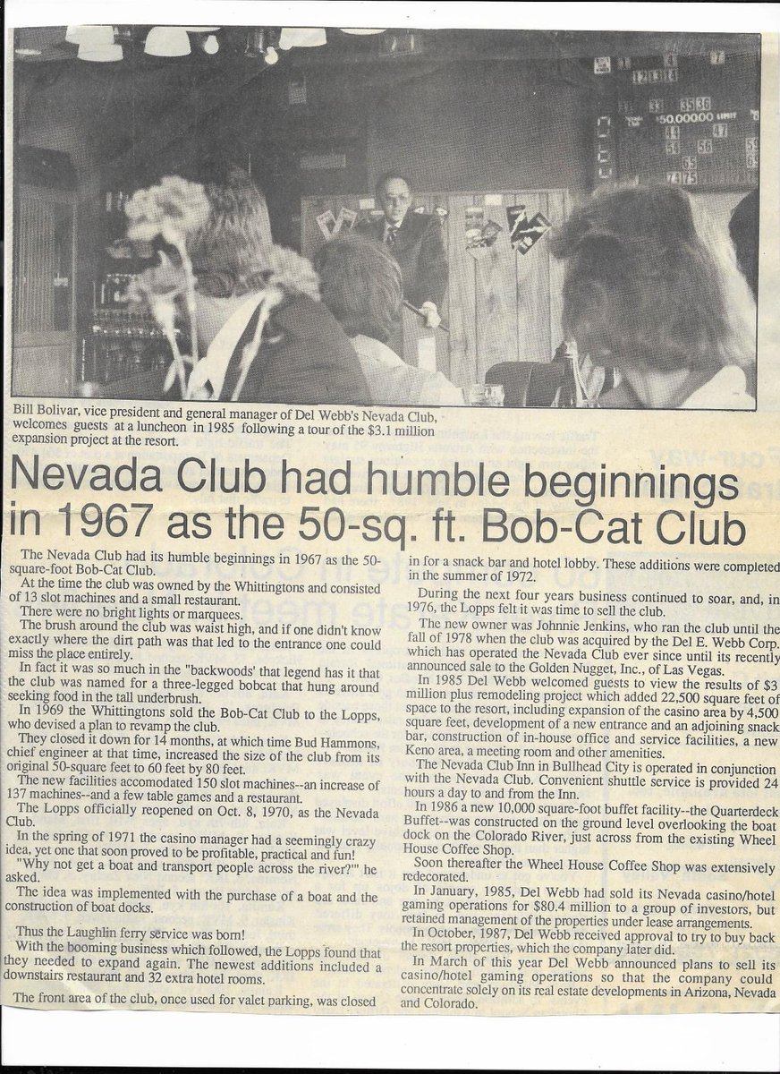 laughlinbuzz's tweet photo. A bit of history of the Golden Nugget Laughlin, which was previously the Bobcat Club and Nevada Club
#Laughlin
#FlashbackFridayLaughlin https://t.co/cpzahjSgpB